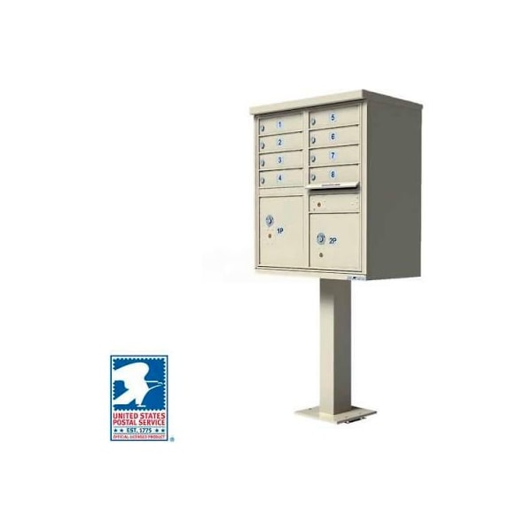 Florence Mfg Co Vital Cluster Box Unit, 8 Mailboxes, 2 Parcel Lockers, Sandstone 1570-8SDAF - main